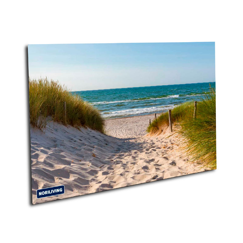 Strandlandschaft mit Dünen und Meer auf einer Leinwand