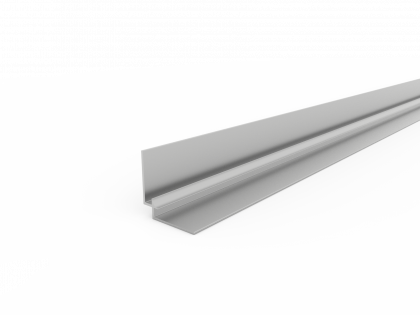 Silbernes Aluminiumprofil in L-Form für Konstruktionen und Montagen