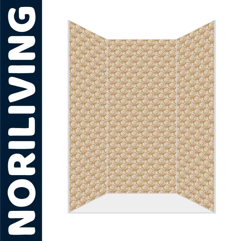 Raumteiler mit dreiteiligem Design und natürlichem Rattan-Muster von NoriLiving